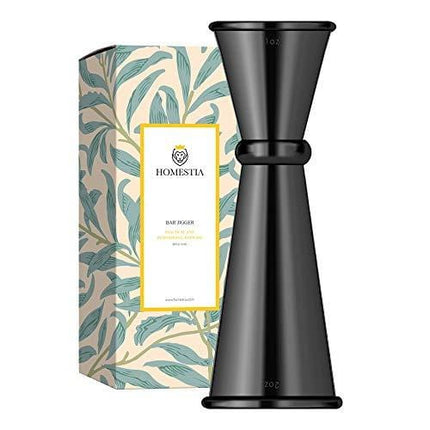 Double Cocktail Jigger Japanese Jigger Stainless Steel Bar Measuring Jigger 1 & 2 oz by Homestia, Black