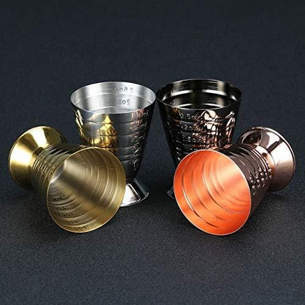 Homestia Measuring Cup Cocktail Jigger Stainless Steel Graduated Cup for Liquid or Dry Mini Espresso Shot Glass Up to 2.5oz, 5Tbsp, 75ml, Silver