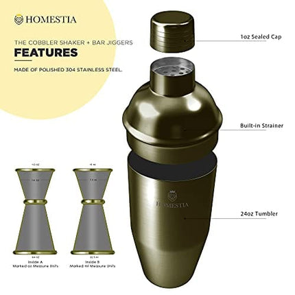 6 Pcs Bronze Cocktail Shaker Set