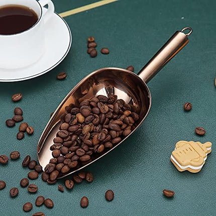 Copper Ice Scoop, Fashion Ice Cream Scoop, Premium Stainless Steel Cookie Scoop, Dog Food Scoop, Sturdy Flour Scoop, Utility Candy Scoop, Dishwasher Safe (8oz/9 Inch)
