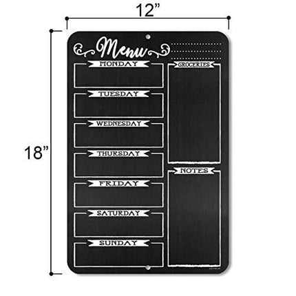 Honey Dew Gifts Chalkboard Style Menu Board 12 inch by 18 inch Tin Sign Durable and Easy Hanging on Wall