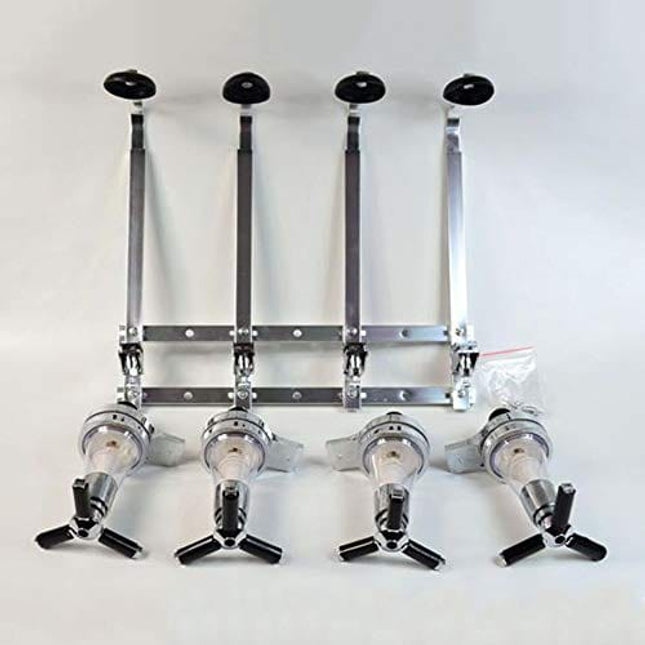 4-Bottle Liquor Dispenser, Wall Mounted Alcohol Dispenser, Spring-Loaded Upside Down Wine Beer Spirit Drink Dispenser Beverage Bottle Stand Optic Holder Rack for Home Bar KTV Night Club