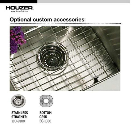 Houzer 1515-6BS-1 Hospitality Series Topmount Stainless Steel 2-Holes Bar/Prep Sink