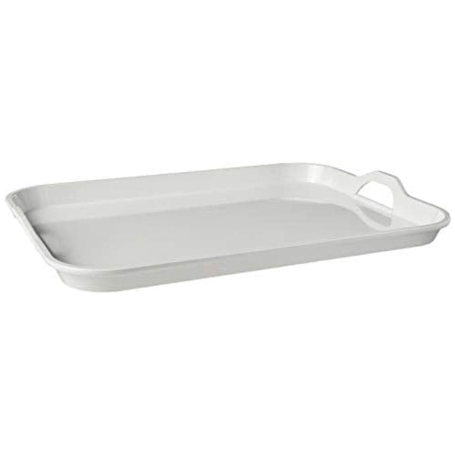 Hutzler Melamine Handles Serving Tray, 20" x 15", White