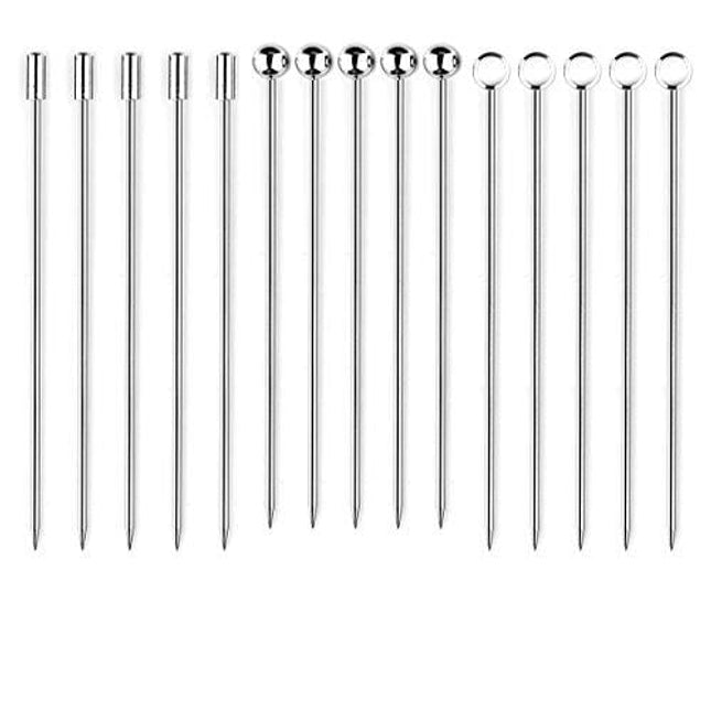 I-MART Stainless Steel Cocktail Picks Martini Picks Set (Pack of 15)