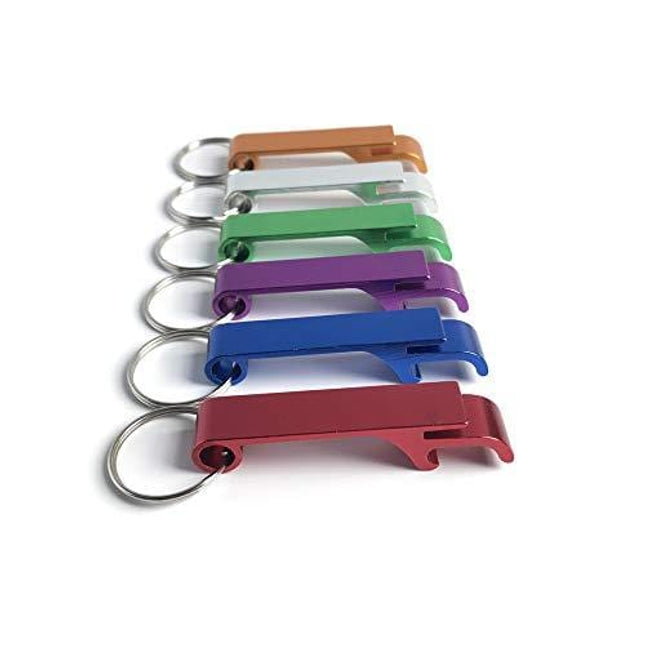 iFlyMars 6 Pieces Key Chain Beer Bottle Opener, Pocket Small Bar Claw Beverage Keychain Ring for Kitchen Wedding Party Activity