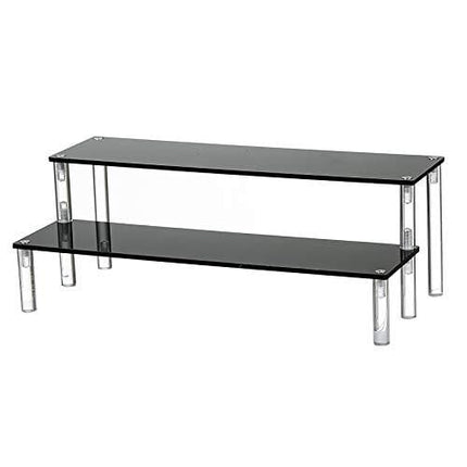 IHOMECOOKER 2 Steps Black Acrylic Display Riser Cupcake Stand Display Shelf for Decoration, Makeup