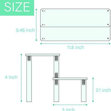IHOMECOOKER 2 Steps Black Acrylic Display Riser Cupcake Stand Display Shelf for Decoration, Makeup