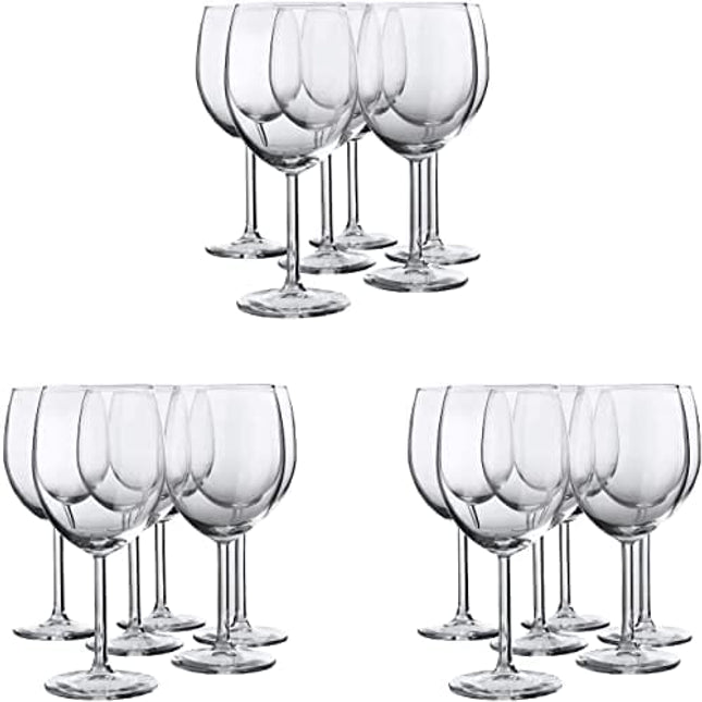IKEA 300.151.23 Svalka Red Wine Glass, Clear Finish, 10 oz, Classic Bowl Shape Design, 3 Packs of 6 Glasses Each, 18 Glasses Total ,Clear Glass