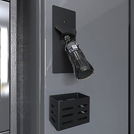 Inosiziat Magnetic Beer Wine Bottle Opener Wall Mounted With Cap Catcher Unique Gifts for Men Dad Fathers' Day Gift