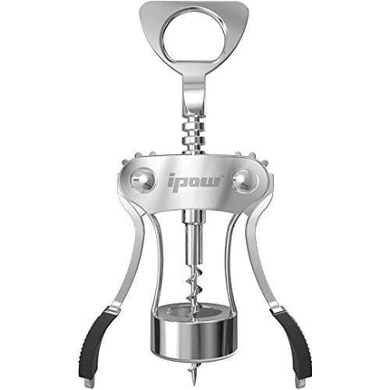 IPOW Wing Corkscrew, Multifunctional Wine Beer Bottle Opener, Wine Corkscrew for all Cork Stoppered and Beer Cap Bottles. Used in Kitchen Chateau Restaurant Bars for Wine Enthusiast and Waiters White
