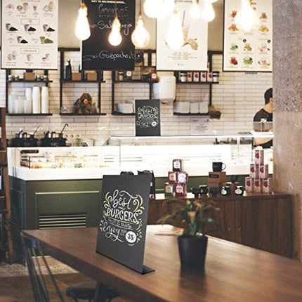 Mini Tabletop Chalkboard Sign 6x8.2" - Menu Chalkboard Stand for Wedding Table - Tabletop Chalkboard Signs for Tables with Stand - Event Place Cards - Table Chalkboard Signs with Stand Up Chalkboard