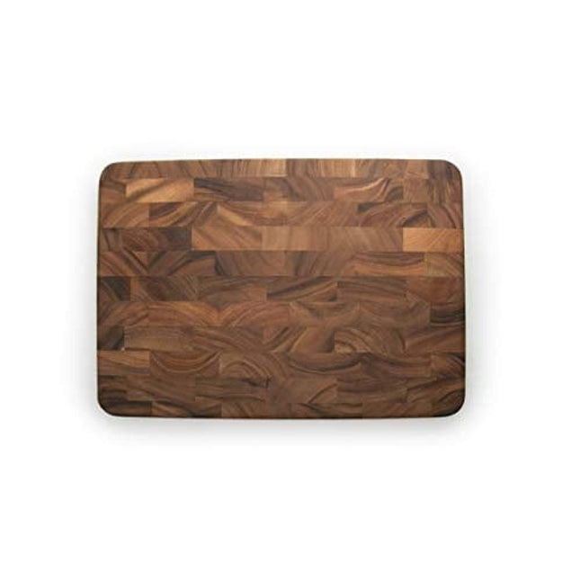Ironwood Gourmet Large End Grain Prep Station Acacia Wood Cutting Board, 14 x 20-Inch, Brown