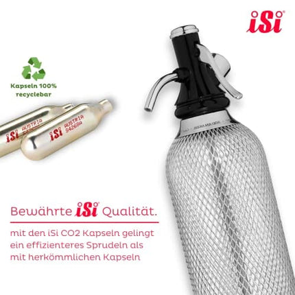 iSi North America Soda Siphon Classic Mesh Sodamaker for Making Carbonating Beverages, 1 Quart, Stainless Steel
