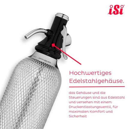iSi North America Soda Siphon Classic Mesh Sodamaker for Making Carbonating Beverages, 1 Quart, Stainless Steel