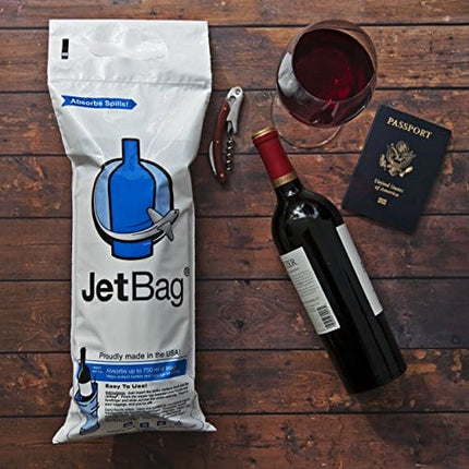 Wine Diaper - Reusable, Protective and Absorbent Wine Bottle Bags for Travel (3 pack) Made in the USA