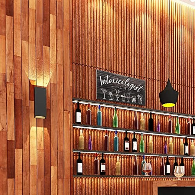 Jetec Intoxicologist Wood Bar Decor Funny Bar Sign with Drinks Patterns Wooden Plaque Sign Wall Art Pub Bar Decor or Home Decoration