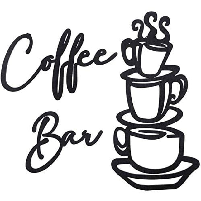 Advanced Mixology 3 Pieces Coffee Bar Sign Coffee Bar Wall Sign Rustic Wooden Coffee Cup Wall Art Coffee Signs for Coffee Bar Wood Letter Sign Farmhouse Kitchen Wall Decor for Home Restaurants Decoration (Black)