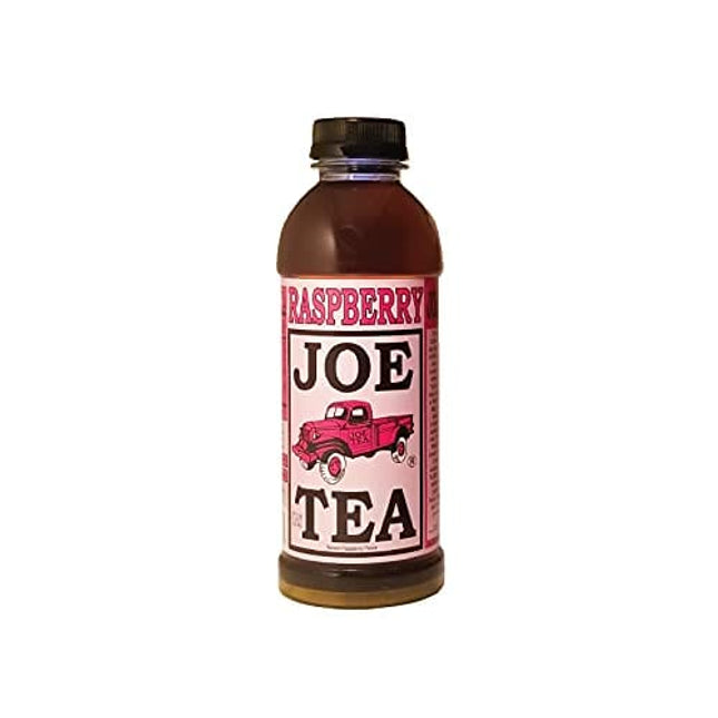 Joe Tea Peach, Raspberry, Lemon or Mango Tea, Case Pack of Twelve 18 fl. oz. Plastic Bottles (Raspberry)