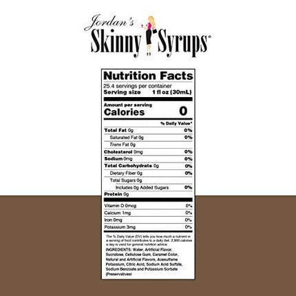 Jordan's Skinny Mixes Syrups Cinnamon Dolce, Sugar Free Flavoring, 25.4 Oz