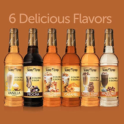 Jordan's Skinny Syrups | Classic Syrup Sampler| Healthy Flavors with 0 Calories, 0 Sugar, 0 Carbs, 25.4 Fl Oz (Pack of 6)