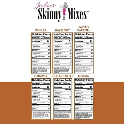 Jordan's Skinny Syrups | Classic Syrup Sampler| Healthy Flavors with 0 Calories, 0 Sugar, 0 Carbs, 25.4 Fl Oz (Pack of 6)