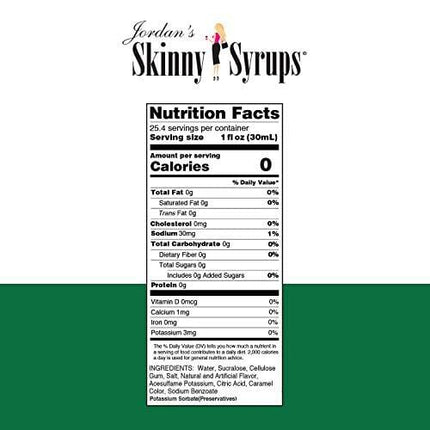 Jordan's Skinny Syrups Irish Cream, Sugar Free Flavoring Syrup, 25.4 Ounce Bottle