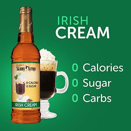 Jordan's Skinny Syrups Irish Cream, Sugar Free Flavoring Syrup, 25.4 Ounce Bottle