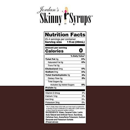 Jordan’s Skinny Syrups Mocha, Sugar Free Coffee Flavoring Syrup, 25.4 Ounce Bottle