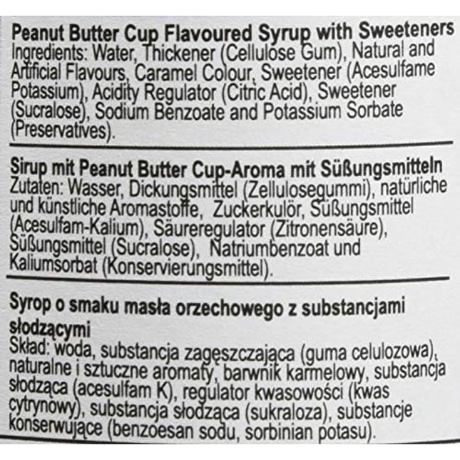 Jordan’s Skinny Syrups Peanut Butter Cup, Sugar Free Flavoring Syrup, 25.4 Ounce Bottle