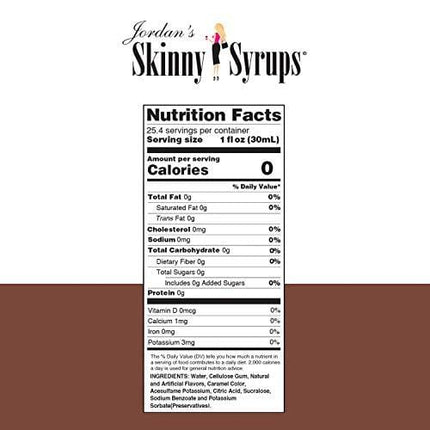 Jordan’s Skinny Syrups Peanut Butter Cup, Sugar Free Flavoring Syrup, 25.4 Ounce Bottle