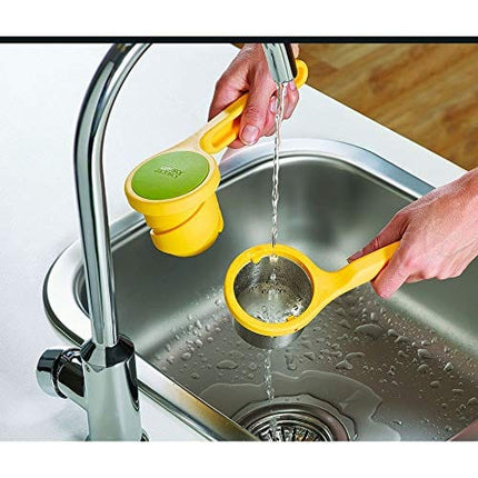 Joseph Joseph 20101 Helix Citrus Juicer Ergonomic Twist-Action Hand Press Stainless Steel, Yellow