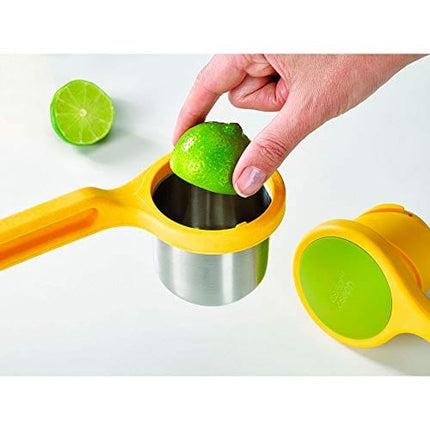 Joseph Joseph 20101 Helix Citrus Juicer Ergonomic Twist-Action Hand Press Stainless Steel, Yellow
