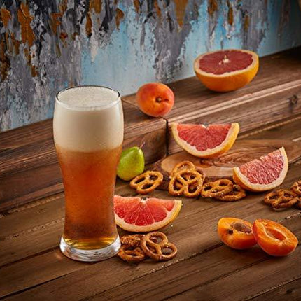 JoyJolt Callen Beer Glasses Set of 4 (FOUR). Pint Glass Capacity, Craft Beer Glass, Pilsner Beer Glass and IPA Beer Glass. 15.5oz Beer Glassware Cup. Classic Beer Glasses for Men