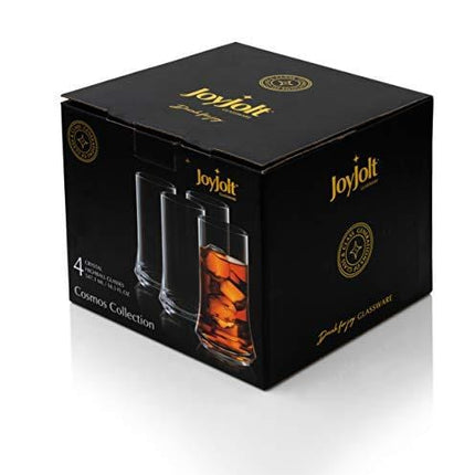 JoyJolt Cosmos Highball Glasses – Pack of 4 Tall Glass – 18.5 oz Large Drinking Glass Set – Non-Lead Crystal Tall Glasses for Water, Juice, Beer and Cocktails – Premium Tall Tumblers for Drinks