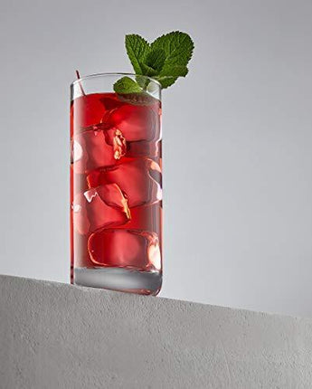 JoyJolt Faye Highball Glasses Set of 6 Tall Drinking Glasses. 13oz Cocktail Glass Set. Lead-Free Crystal Glassware. Bourbon or Whiskey Glass Cup, Bar, Iced Tea, Water, Mojito and Tom Collins Glasses