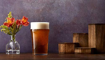 JoyJolt Grant Pint Glasses Set of 4 (FOUR) 1.2 Pint Glass Capacity in a Traditional Pub Drinking Glasses Design. Oversized Beer Glasses Set for Guinness, Stout, and Craft Beer Glasses by the Pint!