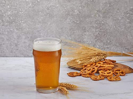 JoyJolt Grant Pint Glasses Set of 4 (FOUR) 1.2 Pint Glass Capacity in a Traditional Pub Drinking Glasses Design. Oversized Beer Glasses Set for Guinness, Stout, and Craft Beer Glasses by the Pint!