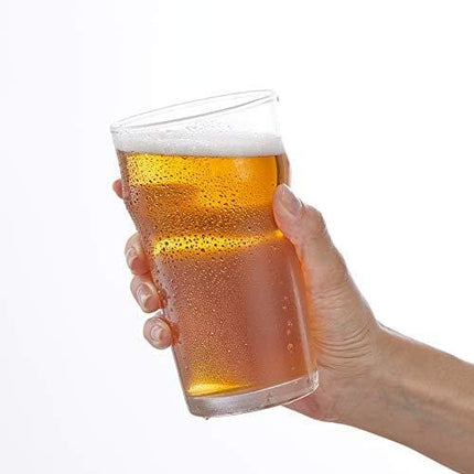 JoyJolt Grant Pint Glasses Set of 4 (FOUR) 1.2 Pint Glass Capacity in a Traditional Pub Drinking Glasses Design. Oversized Beer Glasses Set for Guinness, Stout, and Craft Beer Glasses by the Pint!