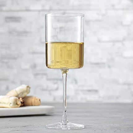 JoyJolt Claire 11.4oz White Wine Glass Set. White Wine Glasses Set of 2 Crystal Glasses. Elegant Stemware Stemmed Wine Glasses Made in Europe. Unique Wine Glasses, Modern Wine Glasses with Stem.