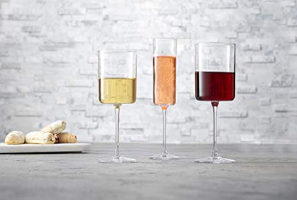 JoyJolt Claire 11.4oz White Wine Glass Set. White Wine Glasses Set of 2 Crystal Glasses. Elegant Stemware Stemmed Wine Glasses Made in Europe. Unique Wine Glasses, Modern Wine Glasses with Stem.