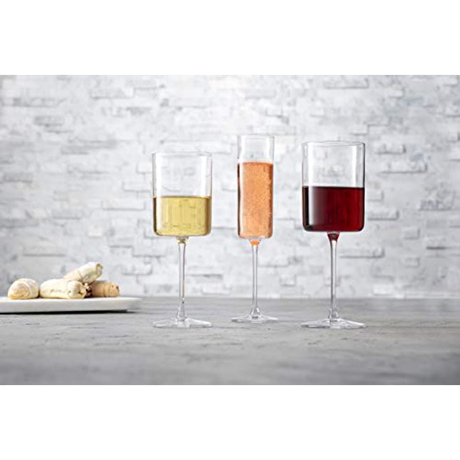 JoyJolt Claire 11.4oz White Wine Glass Set. White Wine Glasses Set of 2 Crystal Glasses. Elegant Stemware Stemmed Wine Glasses Made in Europe. Unique Wine Glasses, Modern Wine Glasses with Stem.