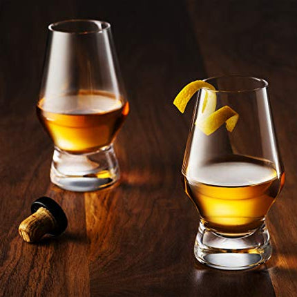 JoyJolt Halo Crystal Whiskey/Scotch Glasses set of 2. Perfect Whisky Glass for Liquor or Bourbon Tumblers. 7.8 Once Whiskey Glasses.