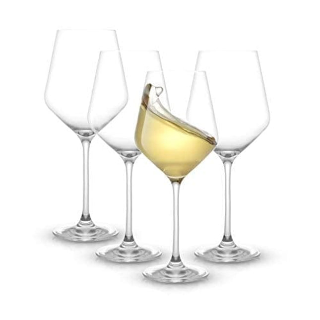 JoyJolt Layla White Wine Glasses, Set of 4 Italian Wine Glasses, 13.5 oz Clear Wine Glasses – Made in Europe