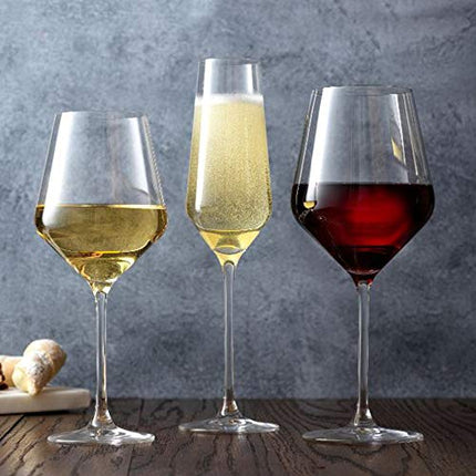 JoyJolt Layla White Wine Glasses, Set of 4 Italian Wine Glasses, 13.5 oz Clear Wine Glasses – Made in Europe