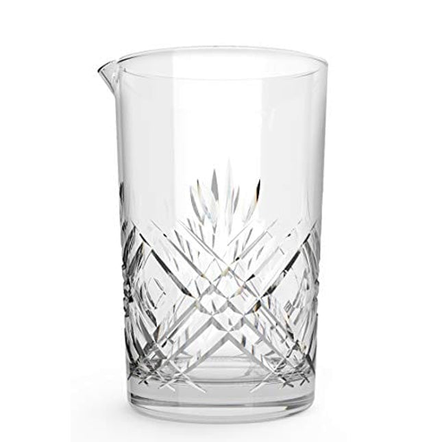 Jucoan 24oz Crystal Cocktail Mixing Glass, Thick Weighted Bottom Stirring Glass Drink Maker for Bar, Bartenders