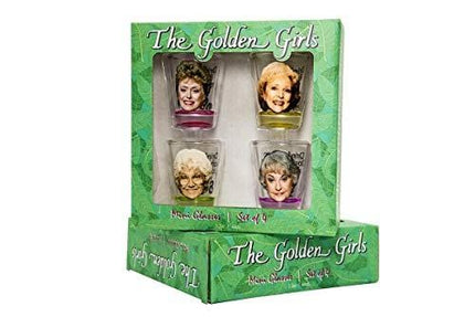 Golden Girls Shot Glasses | Fun Drinking Games | Set Of 4 Collectible Glasses | Perfect For Parties, Game Night, Bachelor Bachelorette Party, College Graduation, Birthday Gift