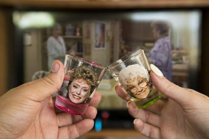 Golden Girls Shot Glasses | Fun Drinking Games | Set Of 4 Collectible Glasses | Perfect For Parties, Game Night, Bachelor Bachelorette Party, College Graduation, Birthday Gift