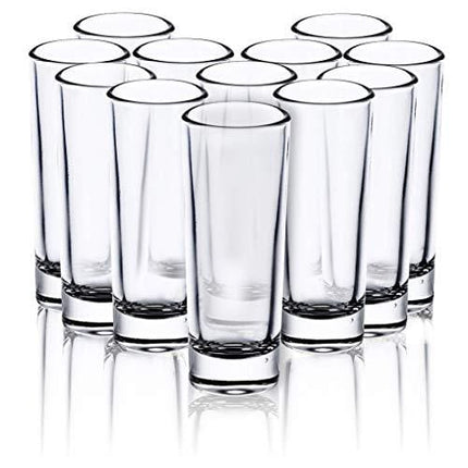 Juvale Bulk 24-Pack Clear Shooters Tall Shot Glasses for Parties, Parfaits, Dessert, Tequila, Whiskey, Vodka - 2 Ounces