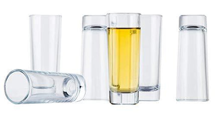 Juvale Bulk 24-Pack Clear Shooters Tall Shot Glasses for Parties, Parfaits, Dessert, Tequila, Whiskey, Vodka - 2 Ounces